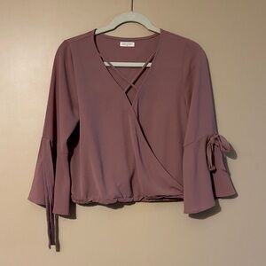 Mauve Wrap Crop Top
